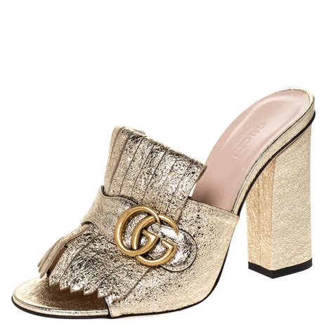 gucci gold mules